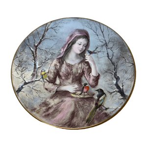 Limoges Henri d’Arceau 1979 La Jeune Fille d’Hiver Porcelain Plate